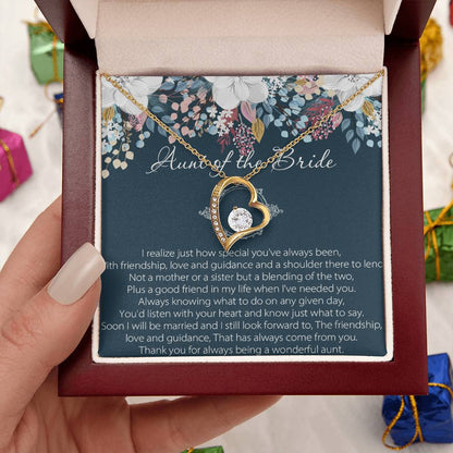 Aunt Of Bride Gift Aunt Of The Bride Necklace Aunt Forever Love Necklace Wedding Gift Auntie Gift For Your Wedding Wedding Gift For Forever Love Necklace