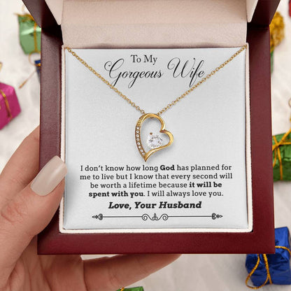 To My Wife Lifetime Spent With You Necklace With Message Card 1 Forever Love Necklace