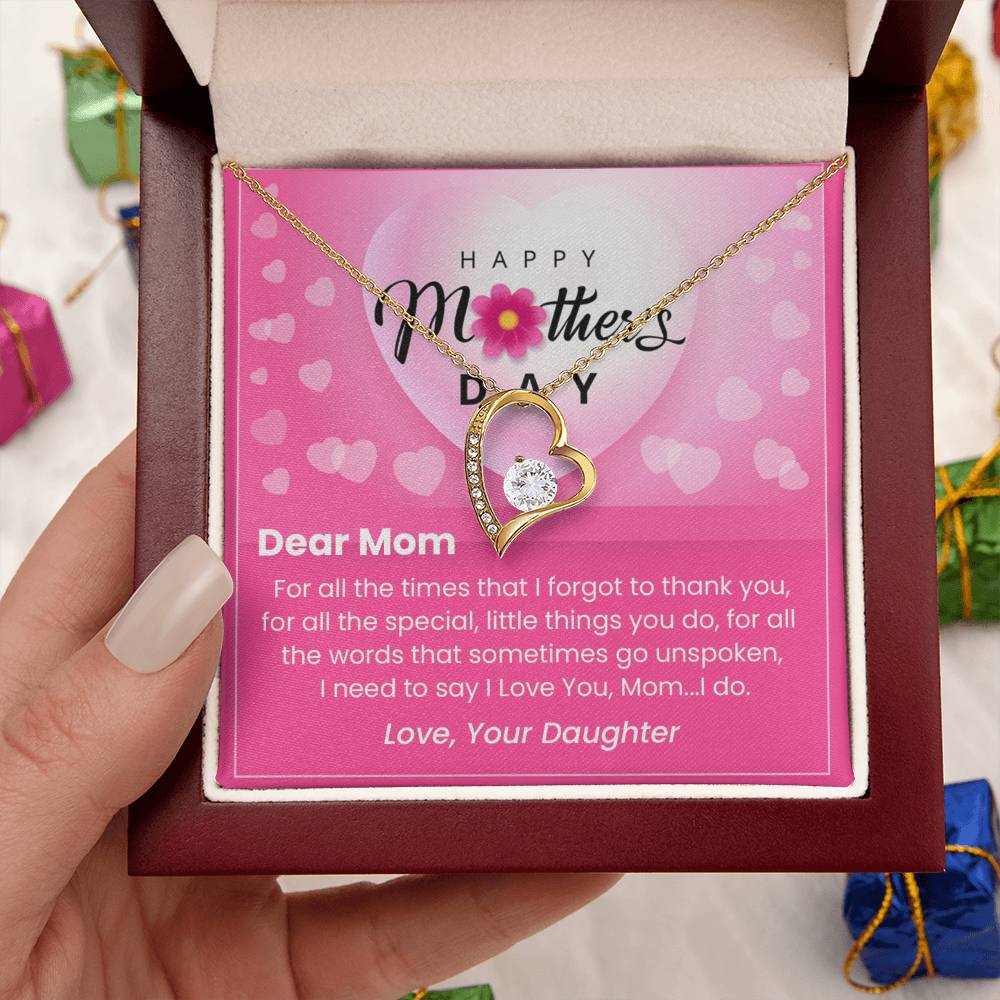 Dear Mom- Gift For Mom- Mother's Day Gift Forever Love Necklace