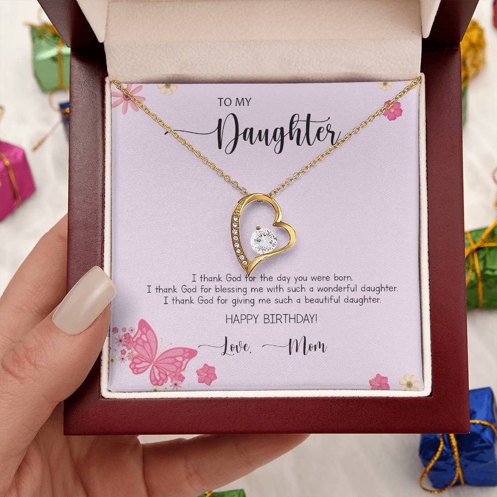 Dear Daughter Necklace - Daughter Mother's Day Gift - To My Daughter Necklace From Mom Dad - Grown Up Daughter Gift From Mom 1 Forever Love Necklace