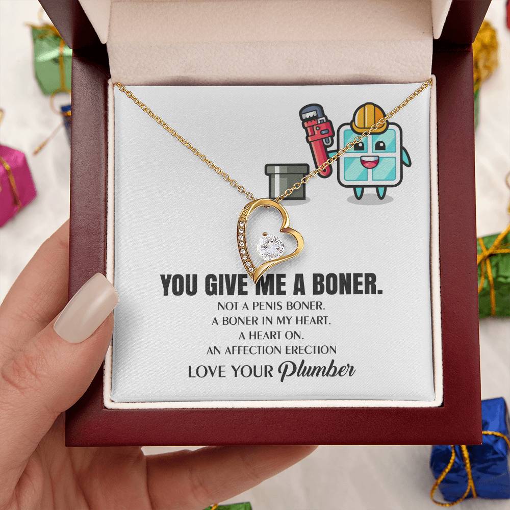 You Give Me A Heart Boner An Affection Erection Funny & Sarcastic Love For Her ? Mature Gag Plumber's Wife Funny Gift 1 Forever Love Necklace