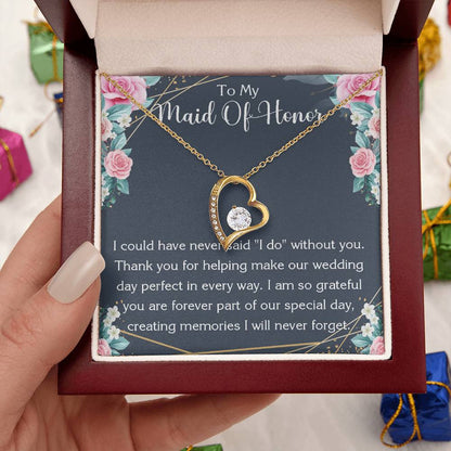 Forever Love Necklace Maid Of Honor Giftpersonalized Thank You For Being My Maid Of Honor Necklace Maid Of Honor Thank You Gift From Forever Love Necklace