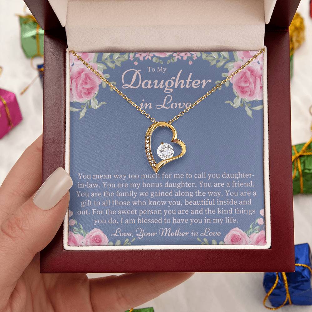 Daughter In Law Gift From Mother In Law Daughter In Law Birthday Gift Daughter In Love Best Daughter In Law Gift Jewelry Forever Love Necklace