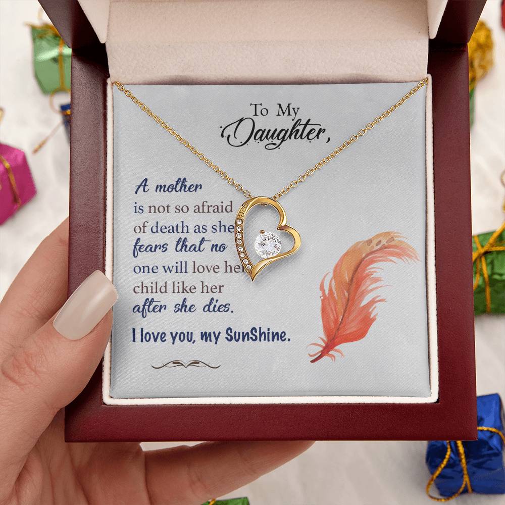 Forever Loved To My Daughter Pendant Necklace Gift Jewelry Necklace From Daughter Anniversary Daughter Mother Necklace Daughter Gift Forever Love Necklace