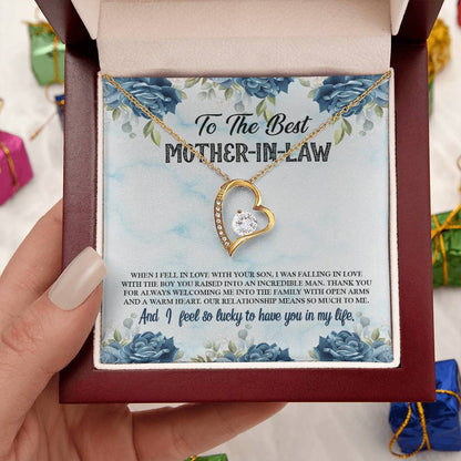 To The Best Mother-In-Law From Daughter-In-Law - Forever Necklace - Lucky To Have You In My Life Forever Love Necklace