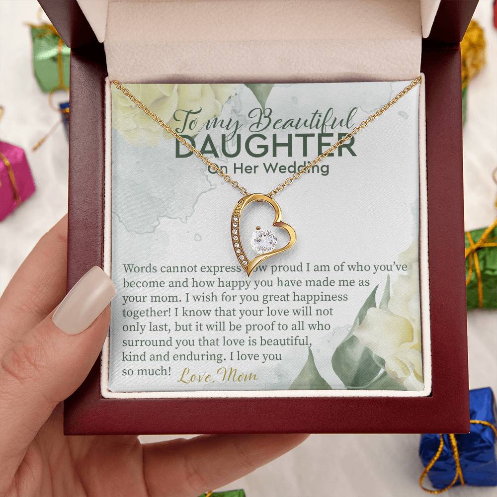 Gift For Daughter On Wedding Day From Mother Wedding Necklace Gift To Daughter Bride Gift From Mom To Daughter On Wedding Day Bride Forever Love Necklace