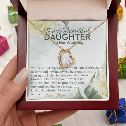 Gift For Daughter On Wedding Day From Mother Wedding Necklace Gift To Daughter Bride Gift From Mom To Daughter On Wedding Day Bride Forever Love Necklace