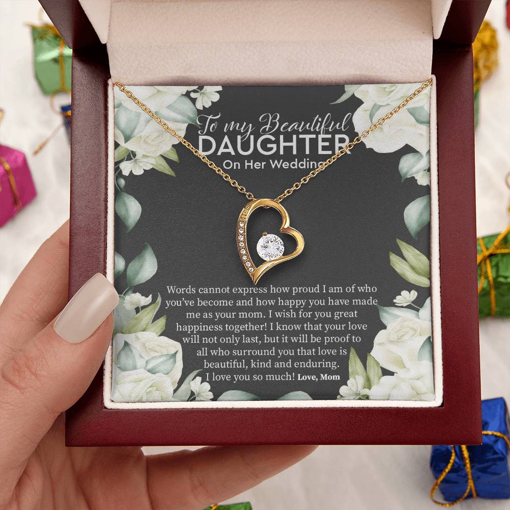 Bride Gift From Mom To Daughter On Wedding Day Wedding Necklace Gift To Daughter Gift For Daughter On Wedding Day Forever Love Necklace