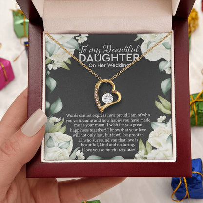 Bride Gift From Mom To Daughter On Wedding Day Wedding Necklace Gift To Daughter Gift For Daughter On Wedding Day Forever Love Necklace