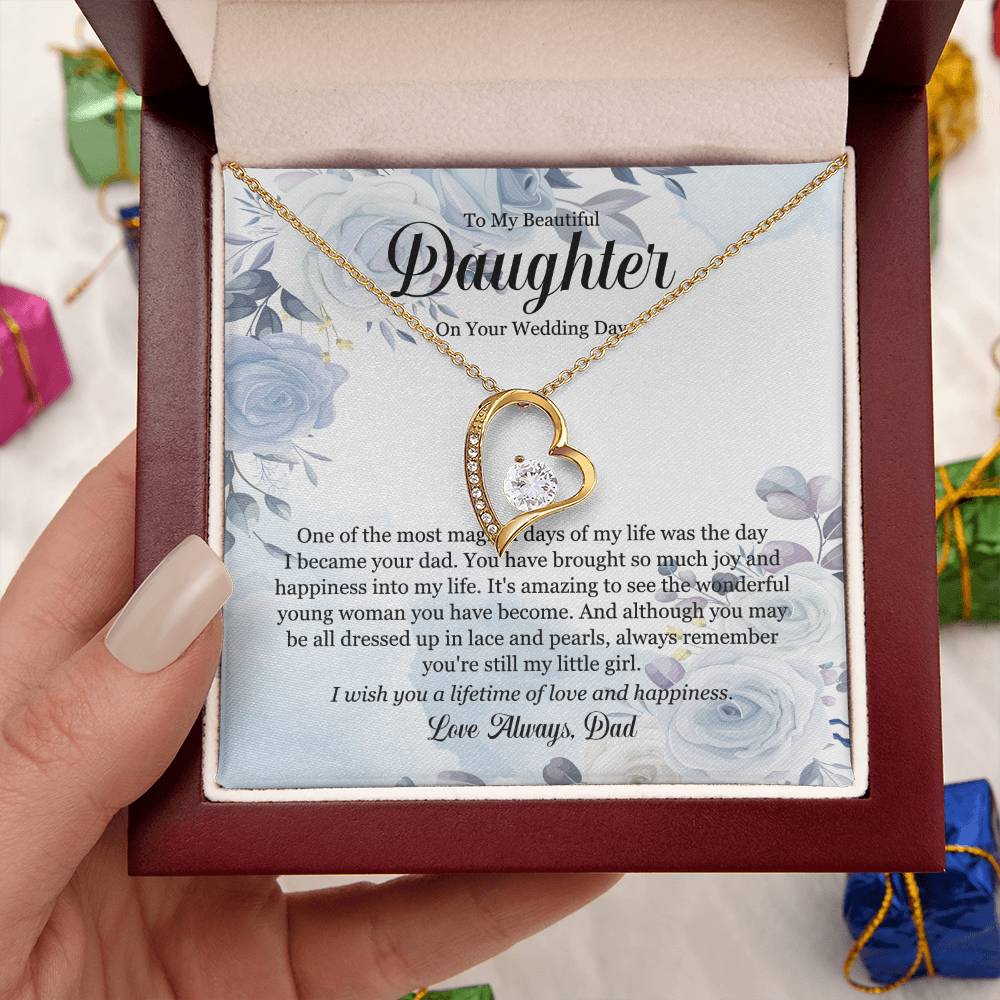 Wedding Day Gift To My Beautiful Daughter Forever Love Necklace