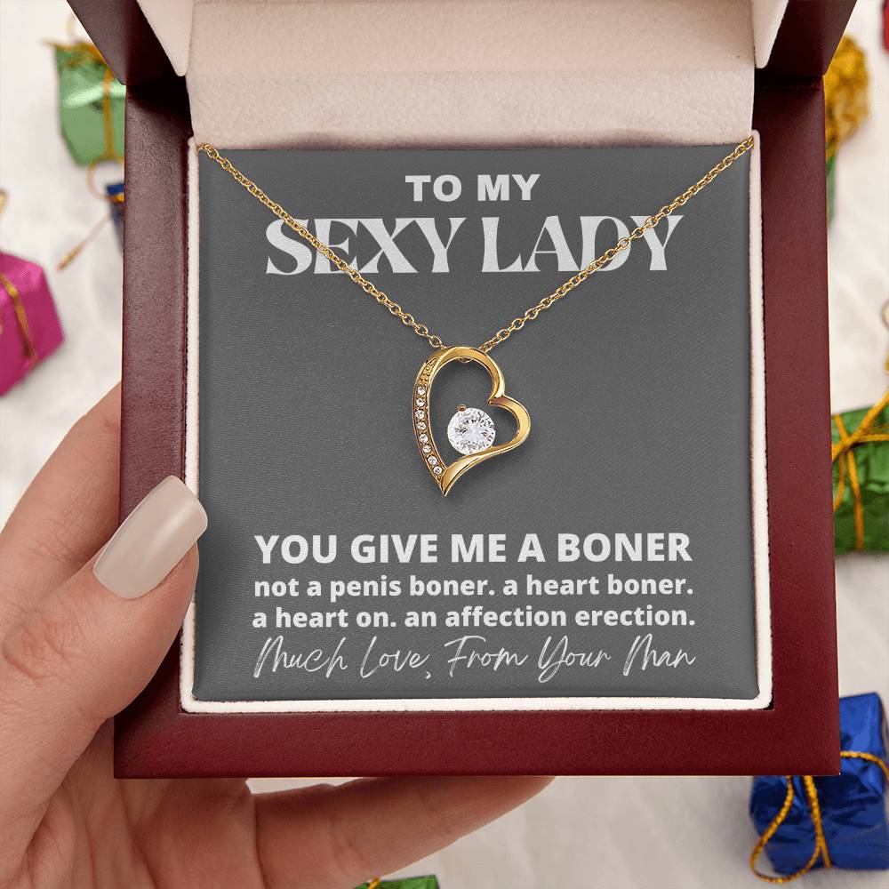 You Give Me A Boner Necklace - Much Love From Your Man Forever Love Necklace