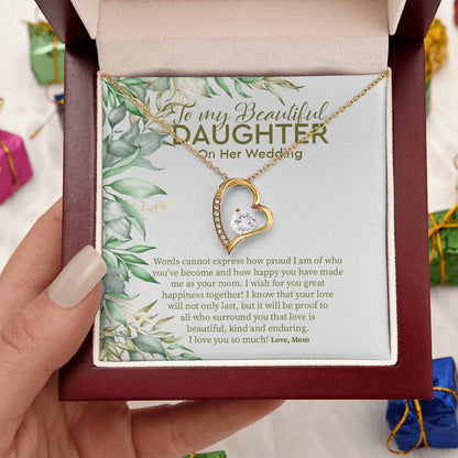 Bride Gift From Mom To Daughter On Wedding Day Wedding Necklace Gift To Daughter Gift For Daughter On Wedding Day From Mother Gifts Forever Love Necklace