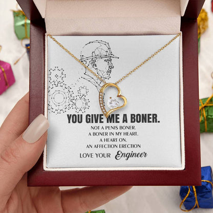 You Give Me A Heart Boner An Affection Erection Funny & Sarcastic Love For Her Forever Love Necklace