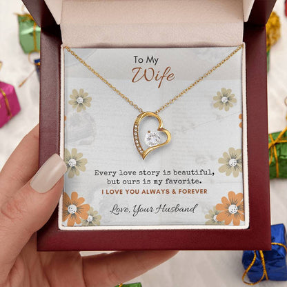 To My Wife Love Your Husband - Last Everything Necklace - To My Wife Necklace Anniversary Forever Love Necklace