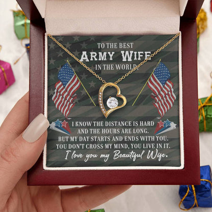 To The Best Army Wife Necklace Forever Love Necklace