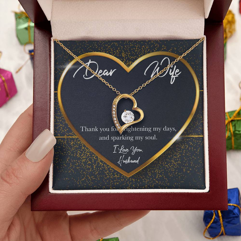 Anniversary Gift For Wife To My Wife Necklace Present For Wife Marriage Gifts Gift Ideas For Wife Wife Heart Necklace Birthday Forever Love Necklace