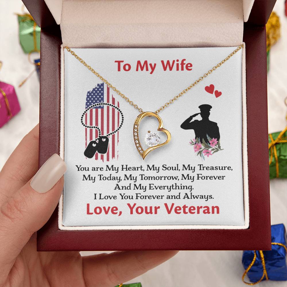 Veteran's Wife Forever Love Necklace