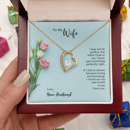 Forever Love Heart Necklace To My Wife Forever Love Necklace