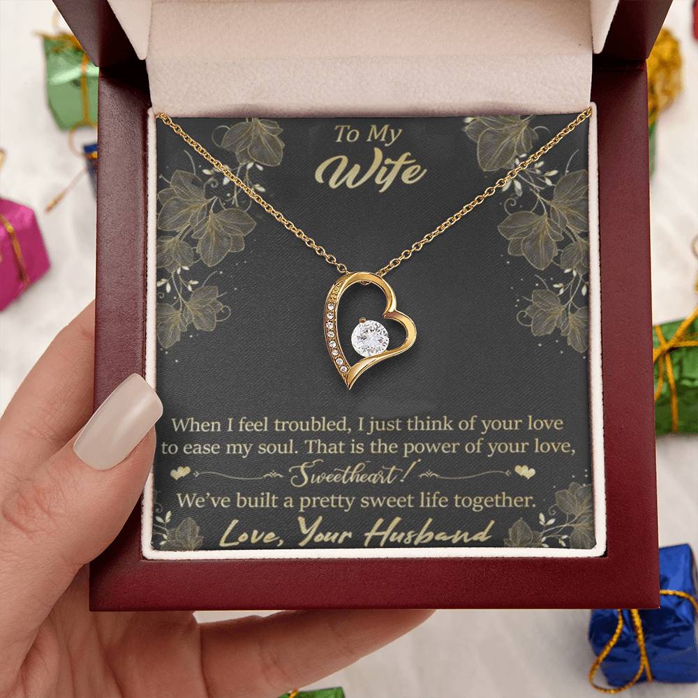 To My Wife - Sweet Life Together - 92.5 Sterling Silver Pendant Forever Love Necklace