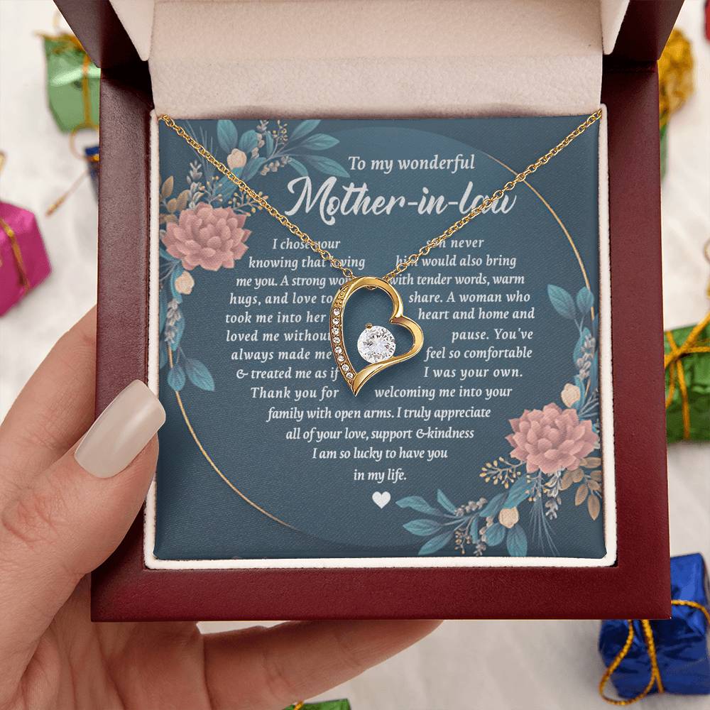 To My Wonderful Mother In Law Forever Love Necklace