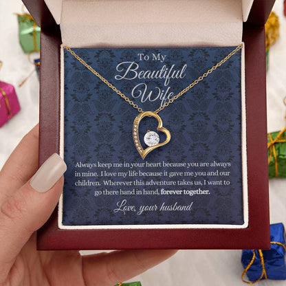 Beautiful Wife Heart Necklace Gift Forever Love Necklace