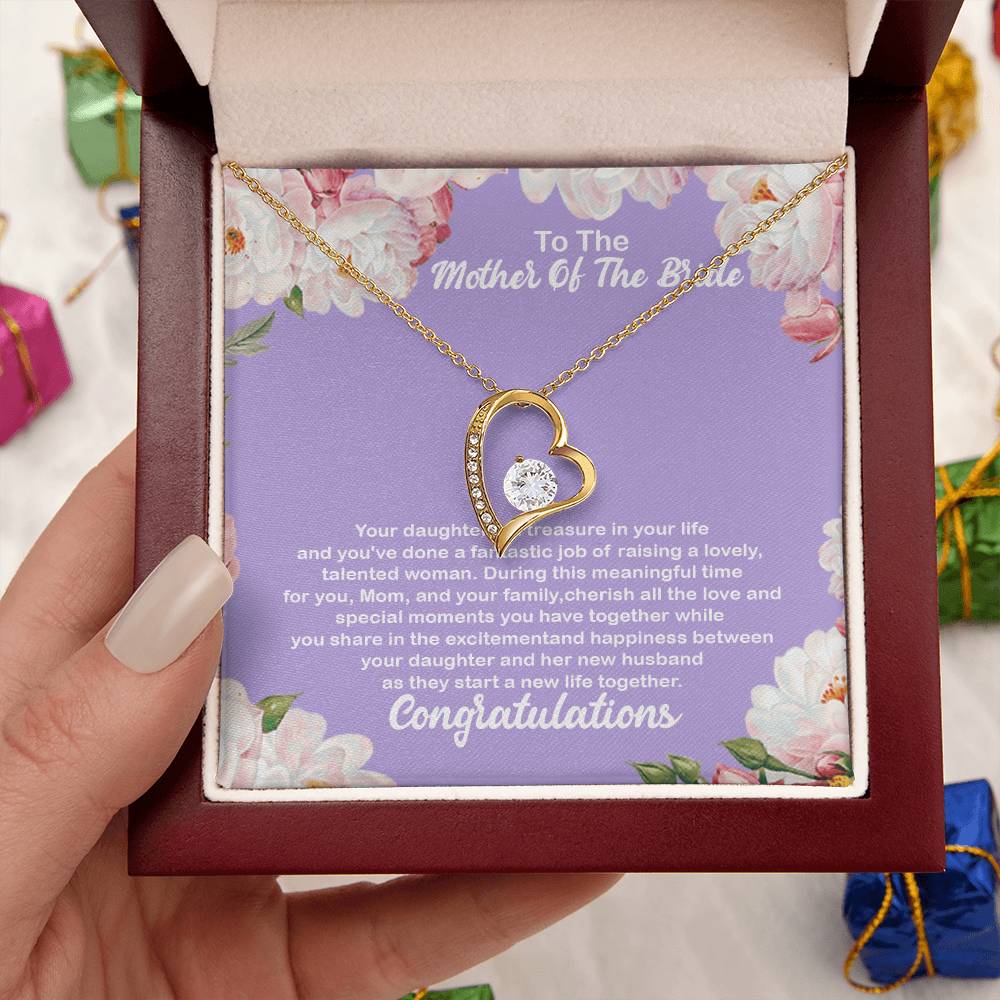 To The Mother Of The Bride Mother Of The Bride Gift From Daughter Mother Of The Bride Necklace Mom Wedding Gift Forever Love Necklace