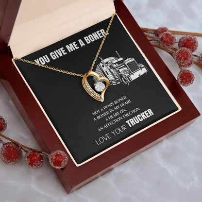 You Give Me A Heart Boner An Affection Erection Funny & Sarcastic Love For Her ? Mature Gag Gift For Truck Drivers Wife 1 Forever Love Necklace