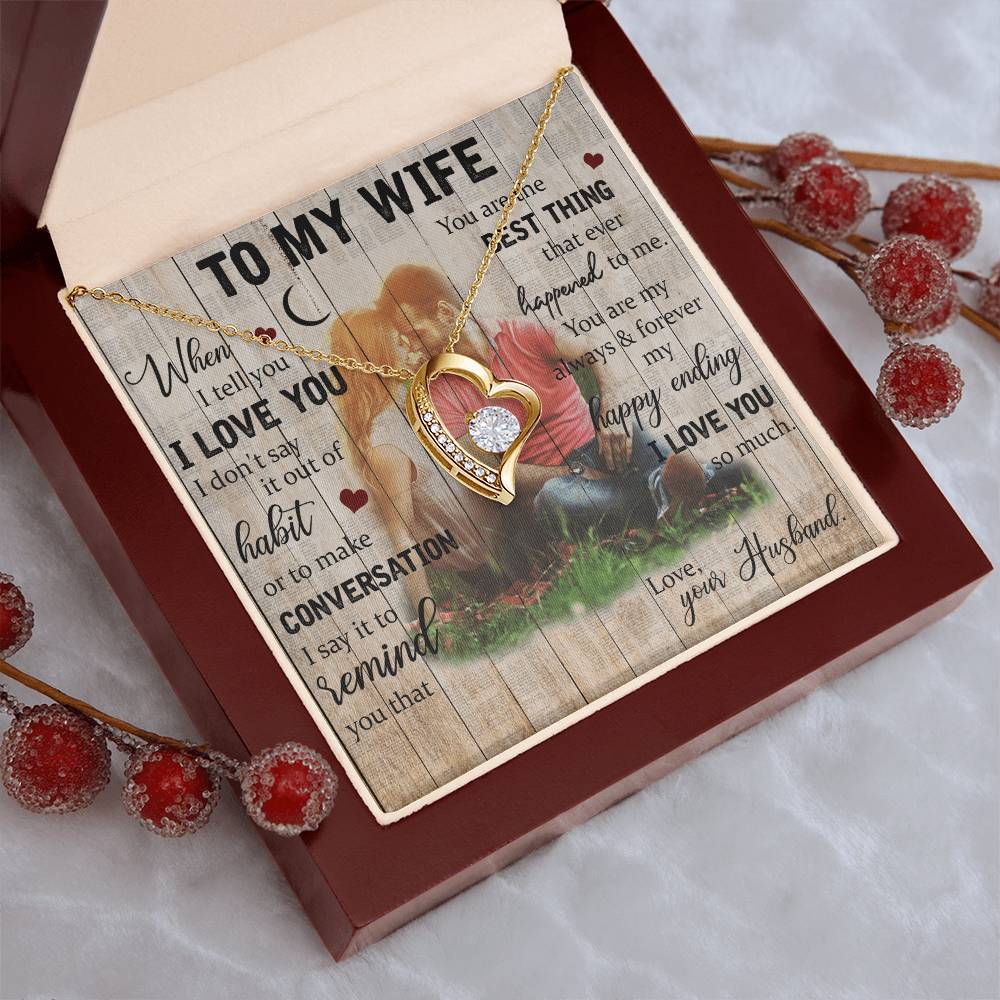 To My Wife Love Necklace Forever Love Necklace