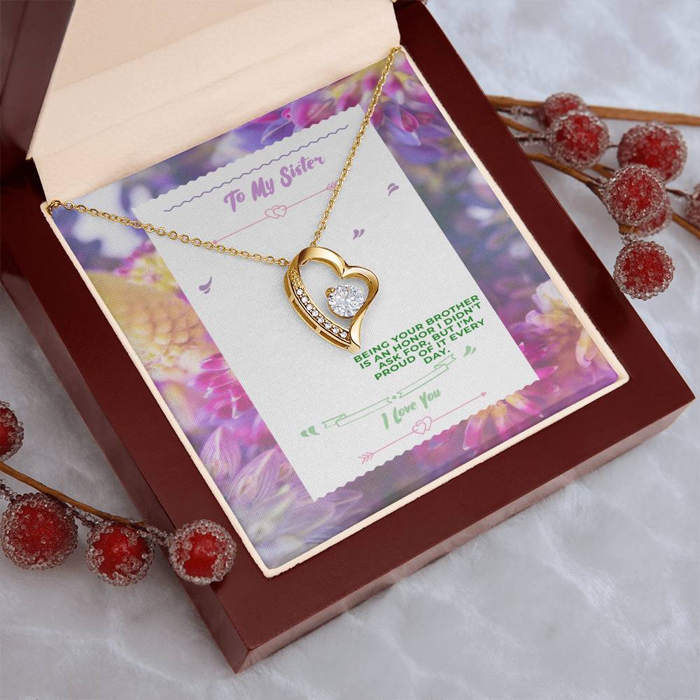 Birthday Gift For Sister Dazzling Polished Heart Pendant Necklace Forever Love Necklace