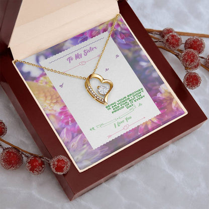 Birthday Gift For Sister Dazzling Polished Heart Pendant Necklace Forever Love Necklace