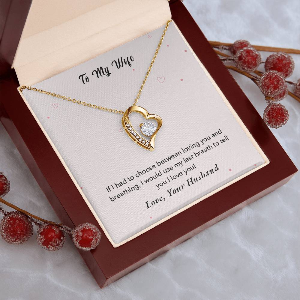 To My Wife - My Last Breath - 925 Sterling Silver Pendant Forever Love Necklace