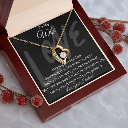 To My Wife Forever Love Pendant Necklace Forever Love Necklace