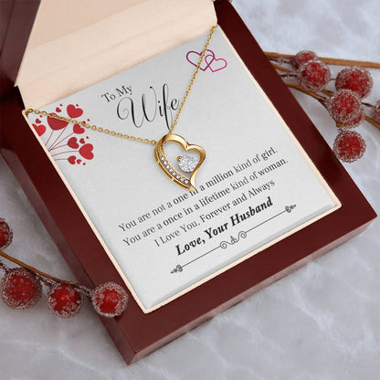 To My Wife Once In A Lifetime Heart Necklace 1 Forever Love Necklace