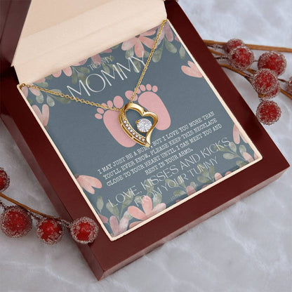 Baby Shower Gift New Mommy Necklace Pregnant Wife Gift To My Mommy I May Just Be A Bump But I Love You More Than You Ever Know Forever Love Necklace