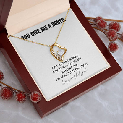 You Give Me A Heart Boner An Affection Erection Funny & Sarcastic Love For Her ? Mature Best Funny Gag Gifts For Virologist Wife On Special Days Forever Love Necklace