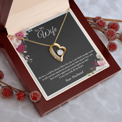 To My Wife I Love You With All My Heart - Heart Pendant Necklace With An Elegant Heart-Melting Forever Love Necklace