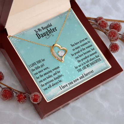 A Gift For Daughter Precious Daughter Forever Love Necklace