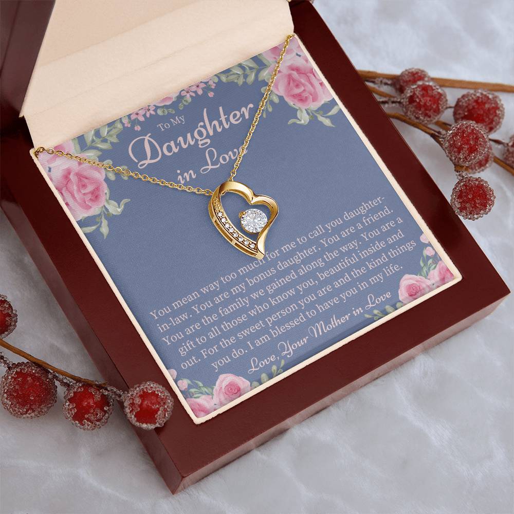Daughter In Law Gift From Mother In Law Daughter In Law Birthday Gift Daughter In Love Best Daughter In Law Gift Jewelry Forever Love Necklace
