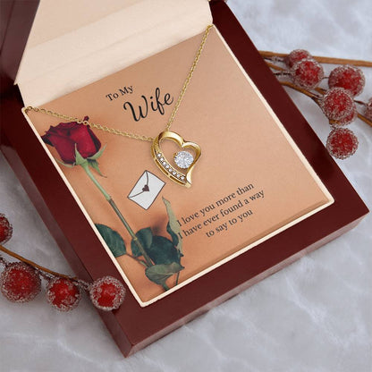 To My Wife Loving You-Silver Or Gold Heart Shaped Necklace Forever Love Necklace