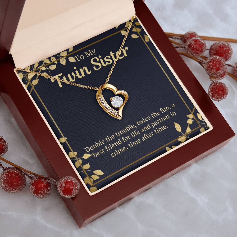 Twin Sister Gift Necklace Forever Love Necklace