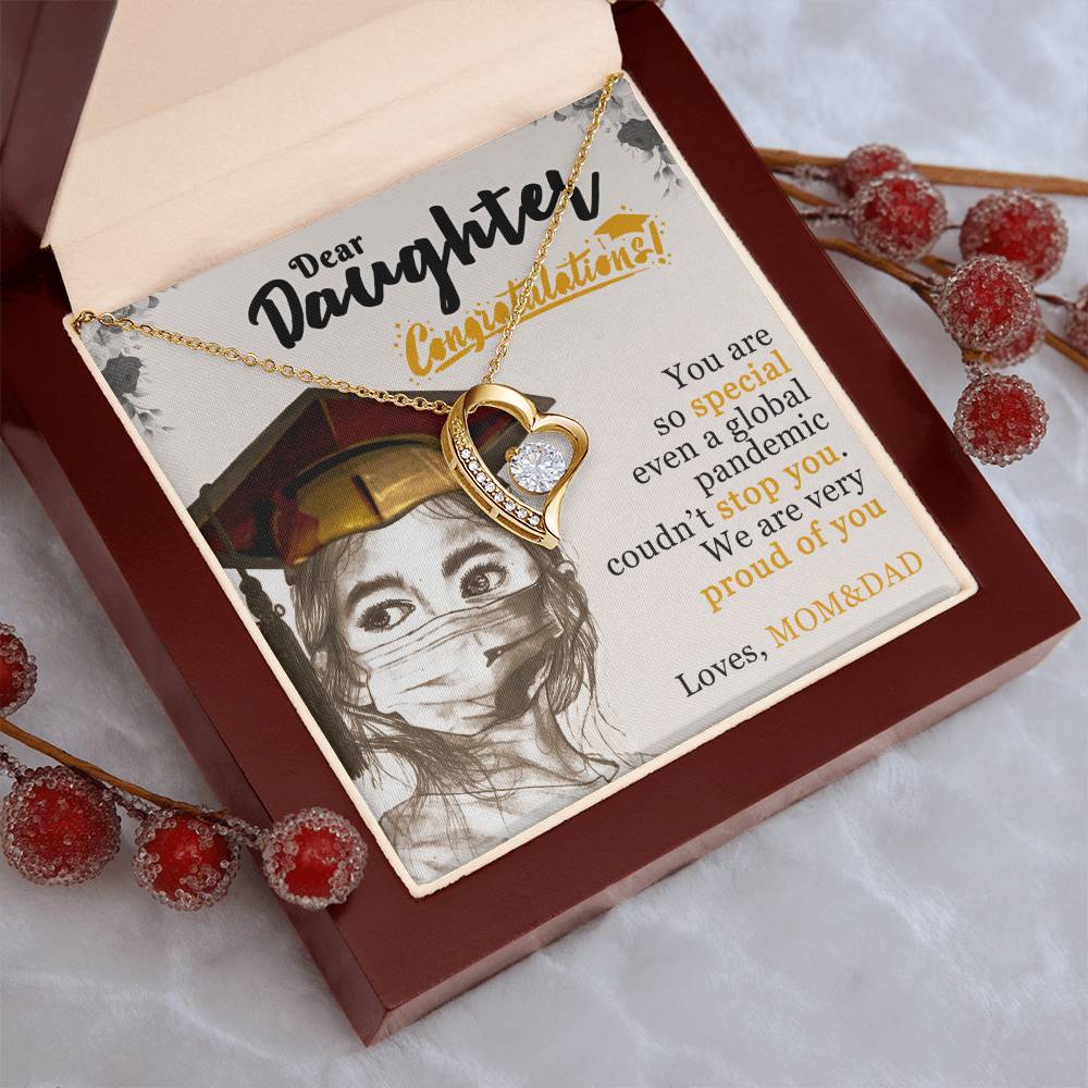 Dear Daughter! Loves Mom&dad Forever Love Necklace