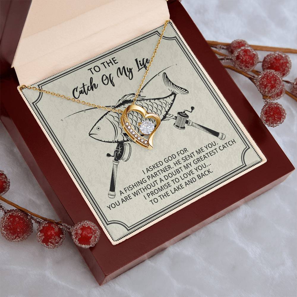 To The Most Awesome Catch Of My Life Gift For Wife Gift For Girlfriend Anniversary Gift Valentines Gift Custom Gift Customize Forever Love Necklace