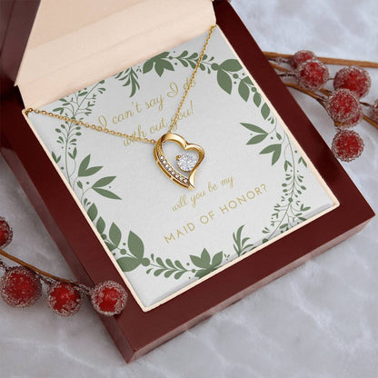 Be My Maid Of Honor Gift For Maid Of Honor From Bride To Maid Of Honor Forever Love Necklace