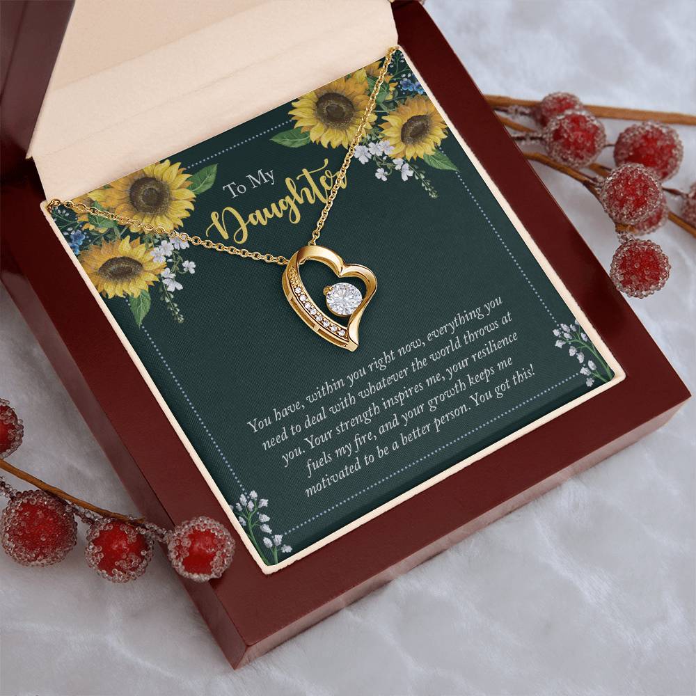 Customize Beautiful Sunflower Precious Necklace You Are My Sunshine Message Card Necklace To My Daughter Message Card Forever Love Necklace