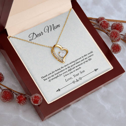 Dear Mom Heart Necklace The Most Caring Person In Th 1 Forever Love Necklace