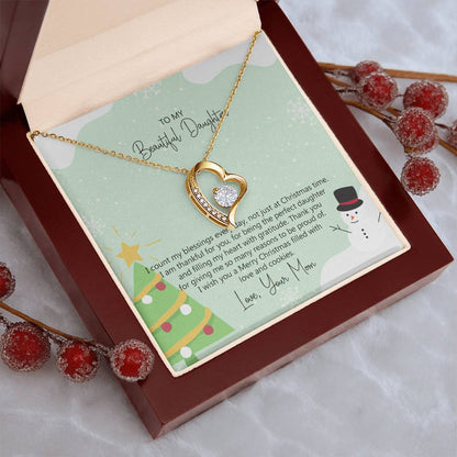 Daughters Gift From Mom Special Christmas Message Card Custom Gift From Mom Ss120 1 Forever Love Necklace