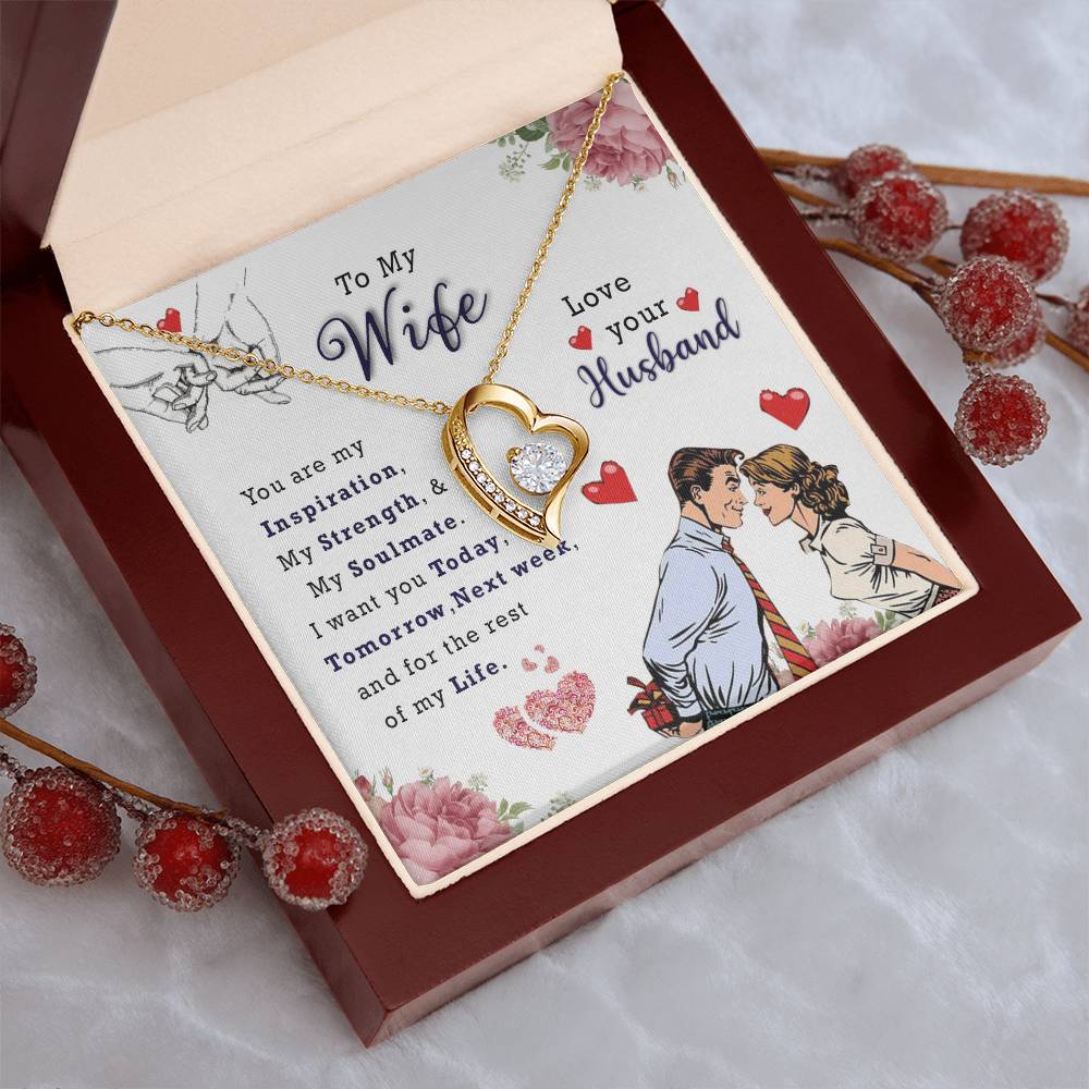 Wife Birthday Necklace Husband To Wife Necklace Necklace Present For Wife Jewelry For My Wife Forever Love Necklace