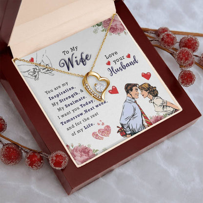Wife Birthday Necklace Husband To Wife Necklace Necklace Present For Wife Jewelry For My Wife Forever Love Necklace
