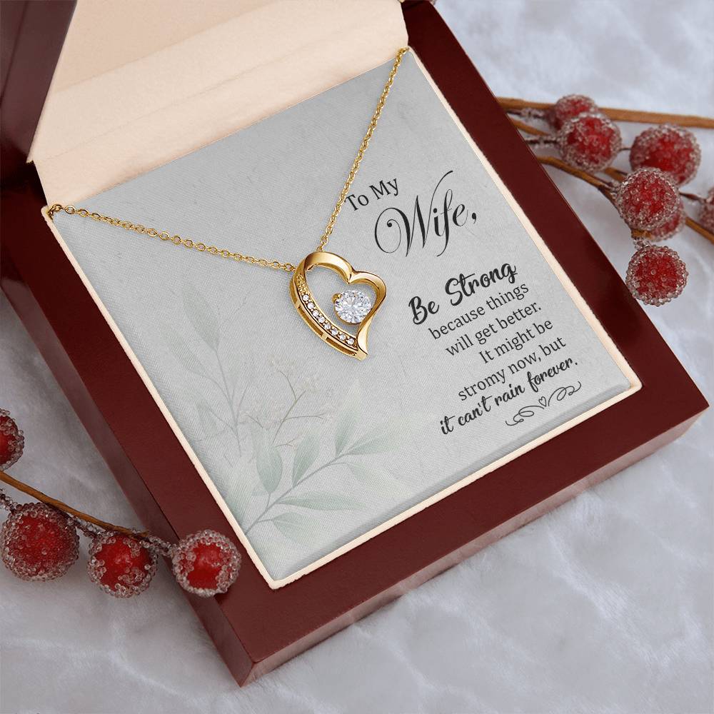 To My Wife Be Strong Forever Love Necklace