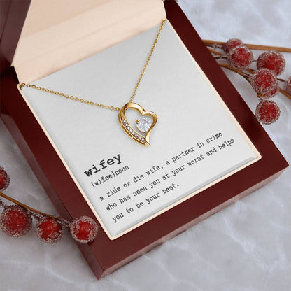 To My Wife - Ride Or Die & Partner In Crime Necklace Forever Love Necklace